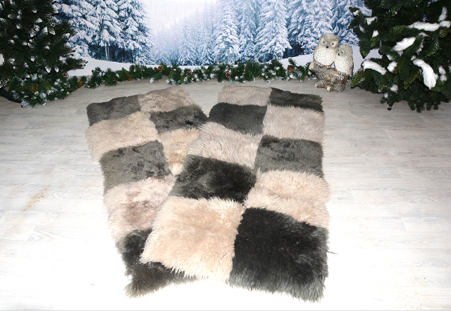 Bettumrandung Unterbett Twinset Lammfell Beige Grau (öko)